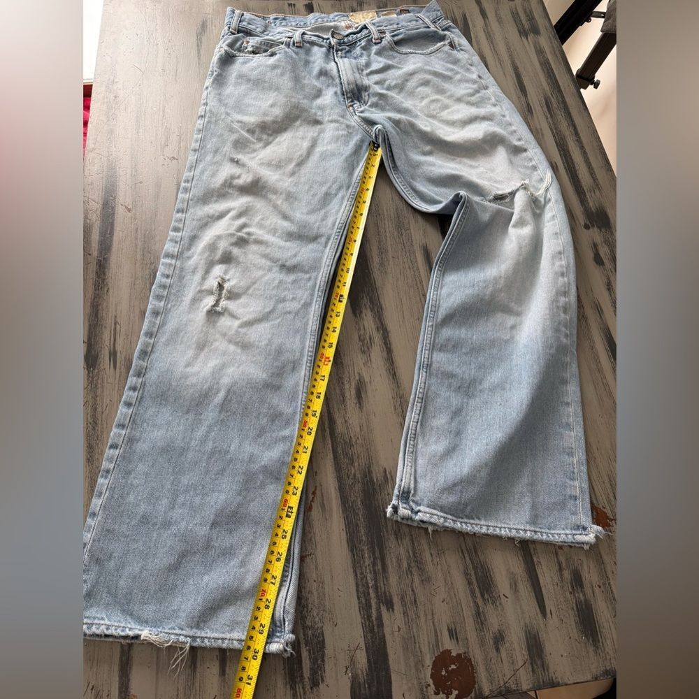 Hollister Men's Light Blue Distressed Jeans Y2K - Picture 4 of 11